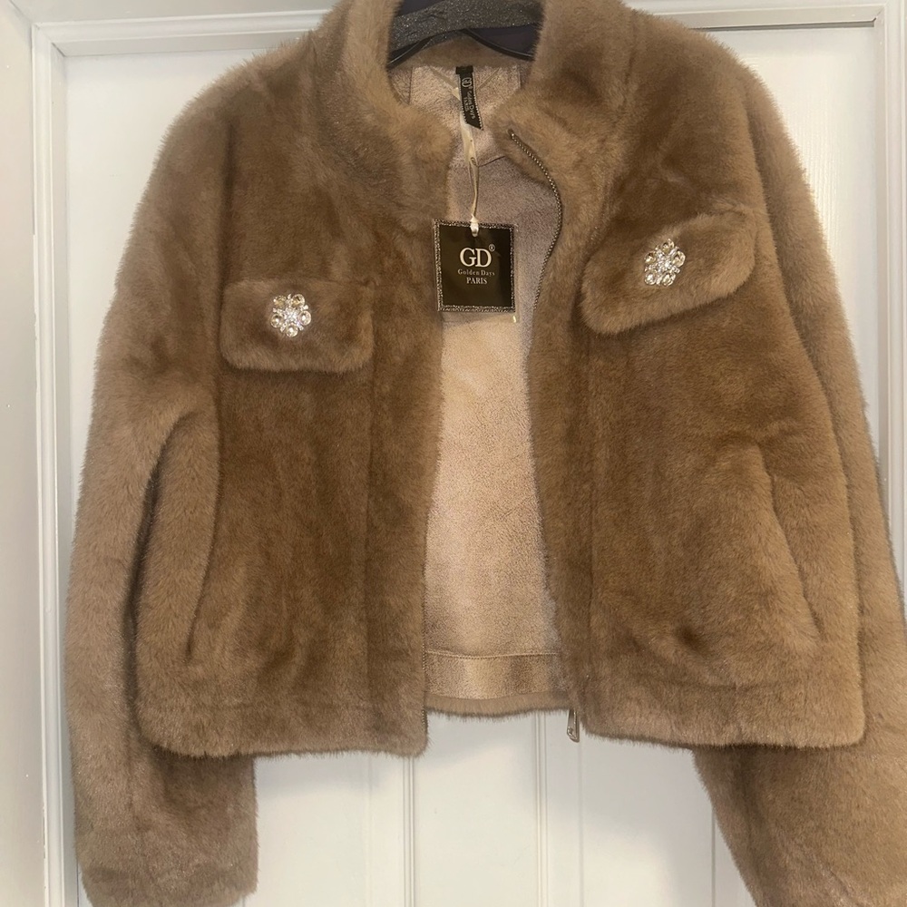 NWT Brown Faux Fur Jacket